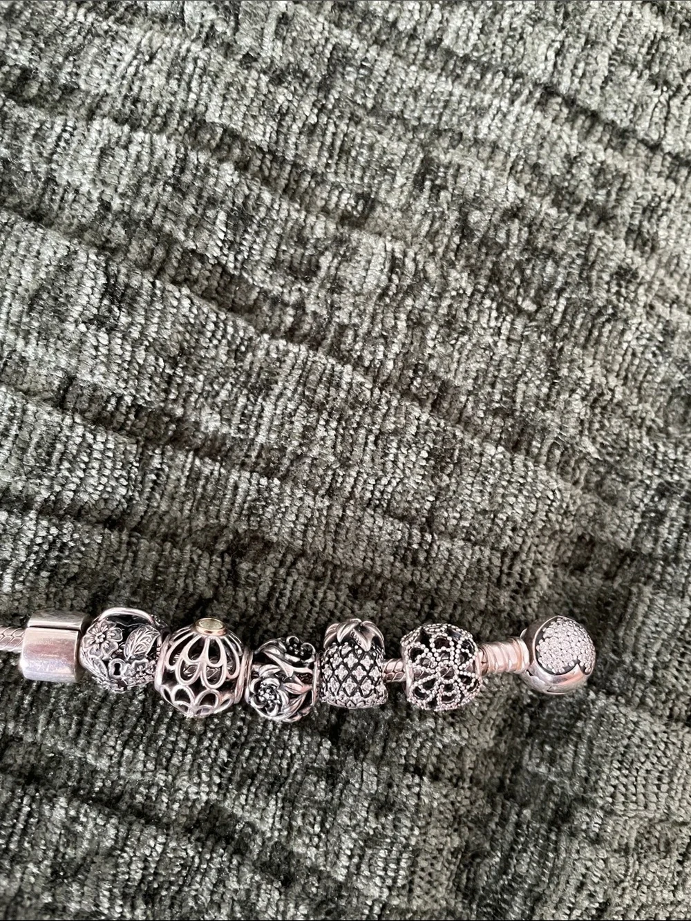 Pandora Silver Charm Bracelet with Blue Crystal Accent - Picture 3 of 3